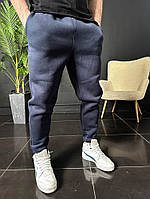 Темно-синие мужские утепленные спортивные штаны.12-191 высокое качество