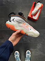 Мужские кроссовки Nike Air Jordan Why Not 6 белые с оранжевым Найк Аир джордан весенние осенние