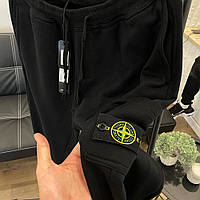 Штани на флісі Stone Island Utility Track чоловічі чорні высокое качество