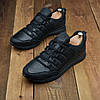 Чоловічі шкіряні кросівки (натуральна шкіра) чорні демісезонні, чоловіче взуття весна осінь, розмір 40 41 42 43 44 45, фото 3