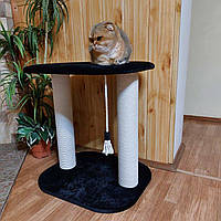 Уютная лежанка с когтеточкой из хб каната для котиков кошек 60см