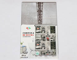 Штора у ванну силіконова Ефіопія Париж шторка для ванної 180 х 180 см