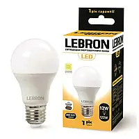 LED ЛАМПА З ДАТЧИКОМ РУХУ LEBRON L-A60, 12W, Е27, 4100K, 1100LM, СВЧ