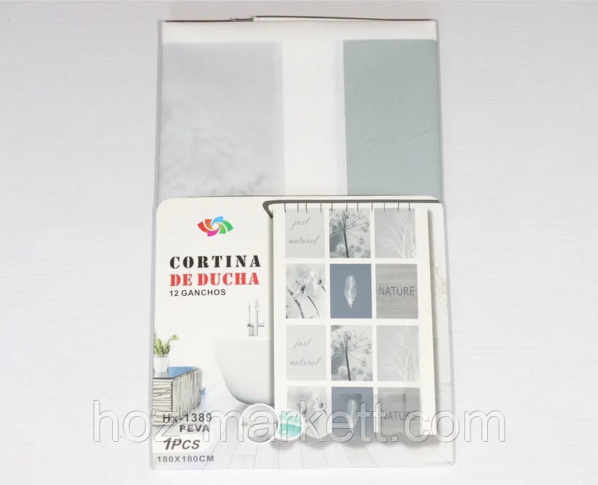 Штора у ванну силіконова Ефіопія Перо шторка для ванної 180 х 180 см, фото 1