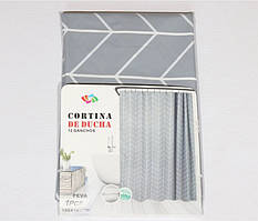 Штора у ванну силіконова Ефіопія Сіра шторка для ванної 180 х 180 см