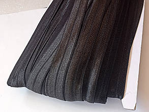 Чорна - на відріз трикотажна окантувальна бейка з блиском 1.5см стрейч