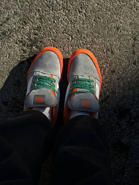 Grey and orange vans best sale