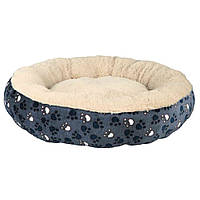 Лежак Trixie Tammy для собак, с наполнителем из флиса, плюш, с лапками, 70 см (синий/бежевый)