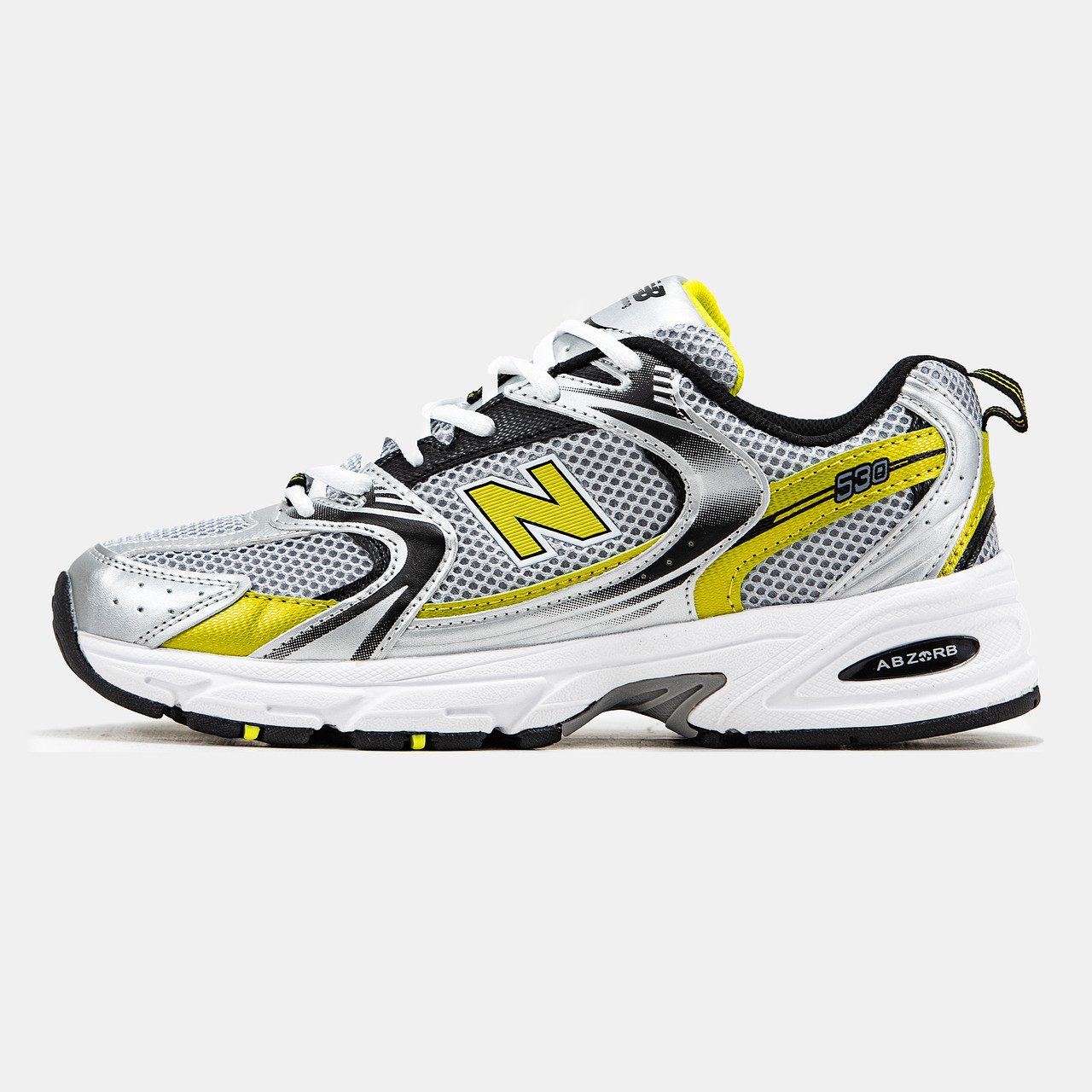 Чоловічі кросівки New Balance 530 White Silver Yellow Black, кросівки нью беленс 530 ню беланс NB 530 нб, фото 1
