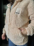 Стильная женская меховая короткая куртка с карманами и капюшоном (р.42-56). Арт-2465/15, фото 6