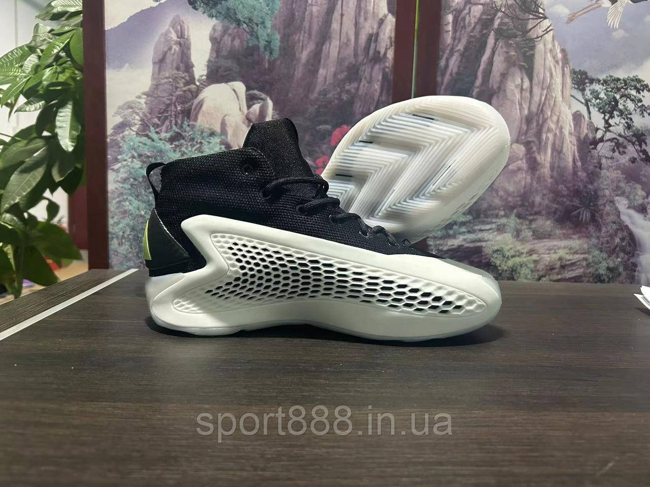 Баскетбольні кросівки Adidas AE 1 White Lime високі  чоловічі