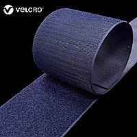 Липучка контактная Velcro 100 мм цвет темно-синий NAVY (1/5) лента-крючки и лента-петли комплект loop/hook