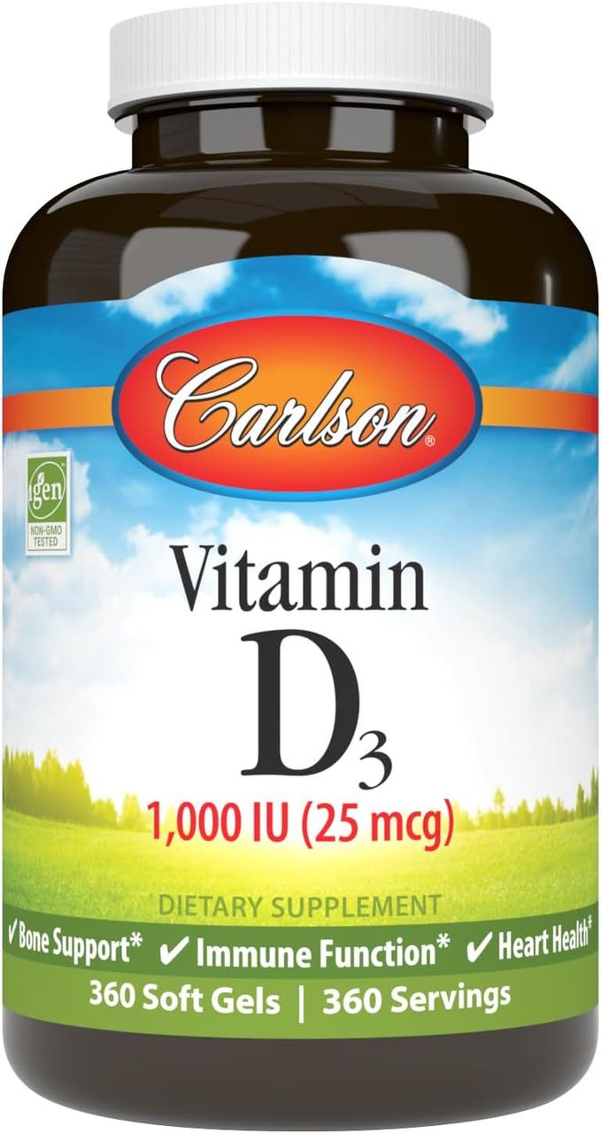 Vitamin D3 1000 IU 360 soft gels, фото 1