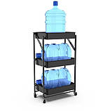 Органайзер на колесах метал 76.5х29.5х45 см, Стелаж на колесах металевий із полицями, Етажерка на коліщатках, фото 5