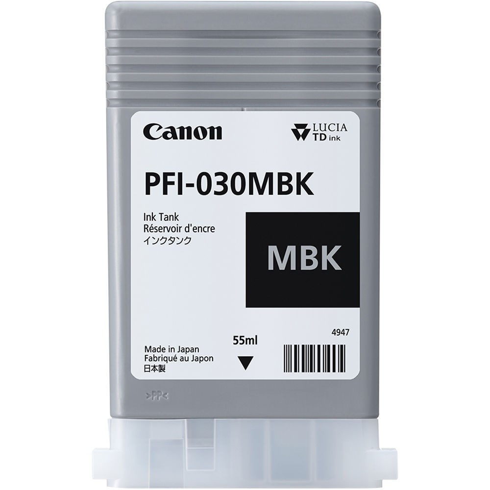 Картридж Canon PFI-030MBK для TM-240, TM-340, TA-20 і TA-30, Matte Black, 55 мл