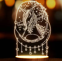 Светильник-ночник от USB "Единорог на луне".