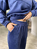Стильный женский прогулочный велюровый костюм (р.42-54). Арт-2467/15 синій, фото 3