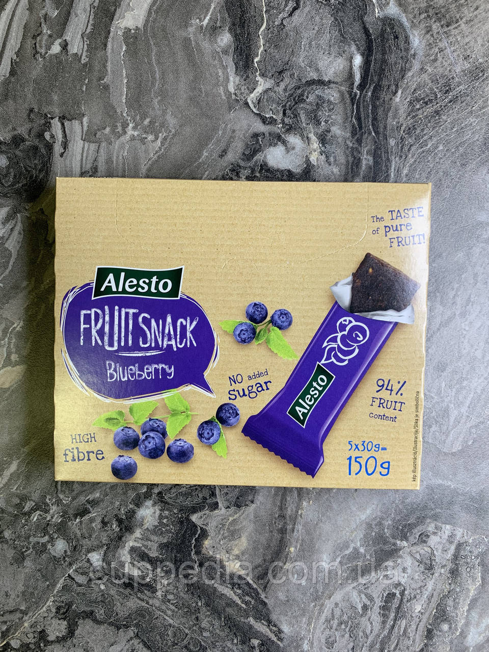 Фруктовий батончик Alesto Fruitsnack Blueberry чорниця без цукру 150 грм