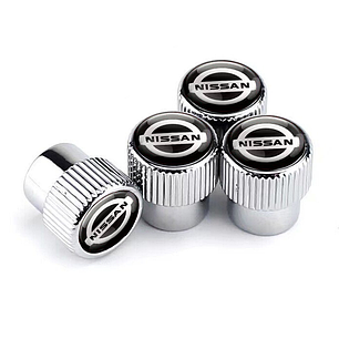 Ковпачки на ніпель захисні для Ніссан Premium Style Silver Nissan, 4 шт., фото 1