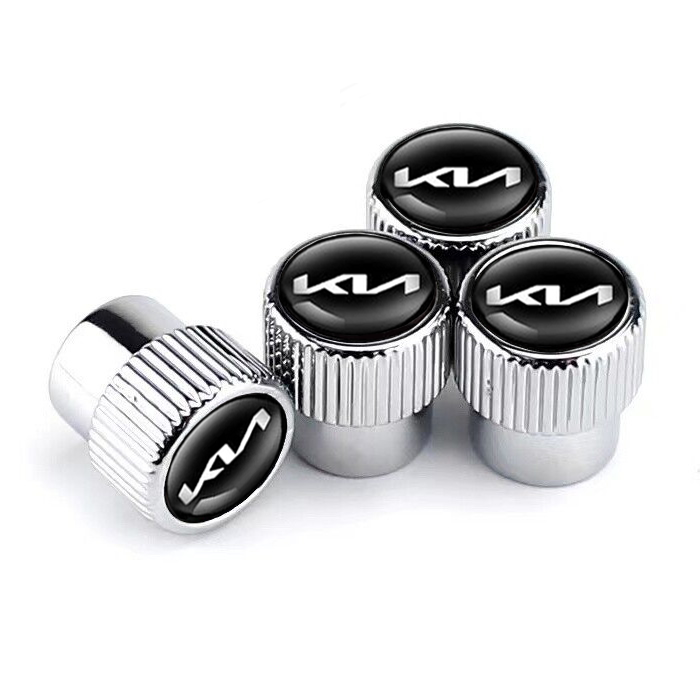 Ковпачки на ніпель для Кіа Premium Style Silver Kia New logo, 4 шт.