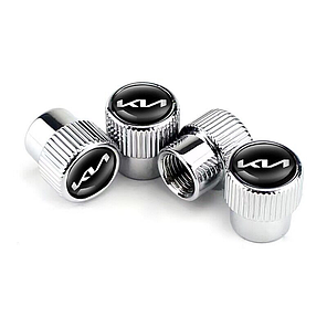Ковпачки на ніпель для Кіа Premium Style Silver Kia New logo, 4 шт., фото 2