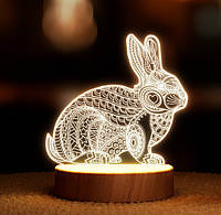 Светильник-ночник от USB "Кролик. Орнамент".
