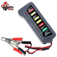 Тестер АКБ 12V Digital Battery Tester, Тестер для акумуляторних батарей авто мото + крокодили 12V