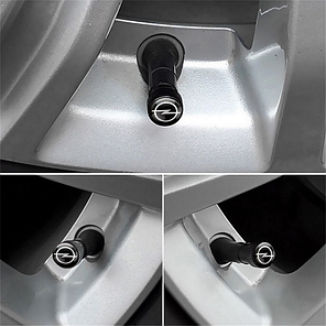 Ковпачки на ніпель для авто Опель Alitek Premium Style Black Opel (4 шт.), фото 4