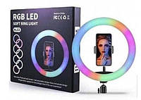 Кільцева LED RGB лампа MJ33, 33 см із тримачем для телефона від USB