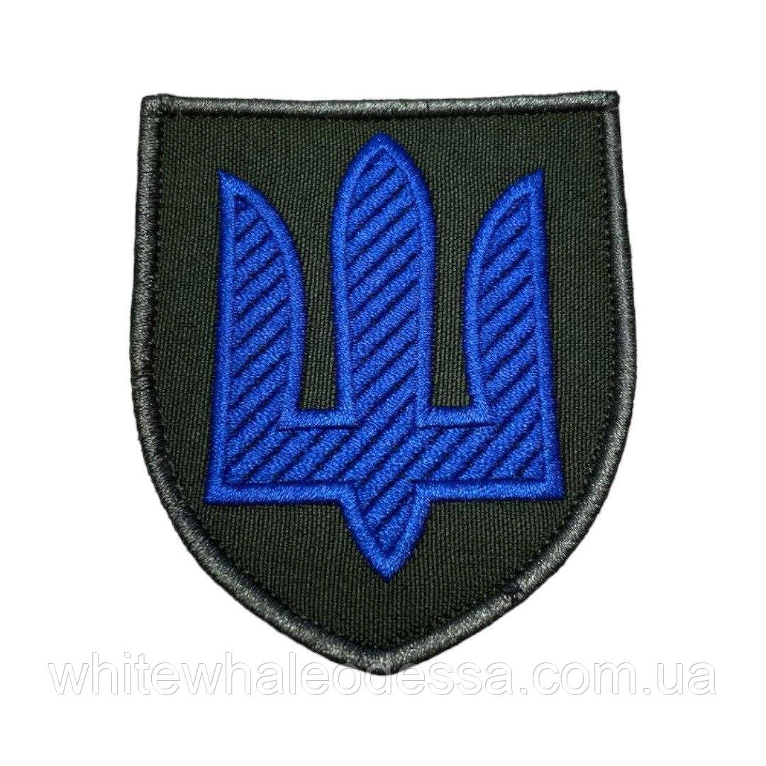 Шеврон, нашивка Тризуб Механізовані війська, на ліпучці