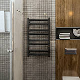 Рушникосушка електрична Flyme Black EF 900R (терморегулятор, таймер) праве підключення, фото 2