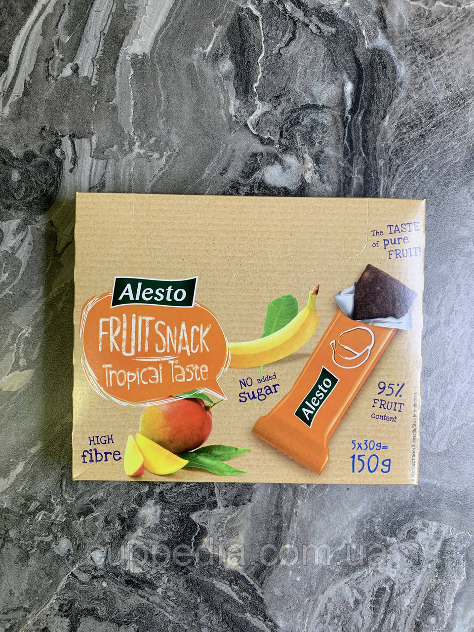 Батончик фруктовий Alesto Fruitsnack Tropical Taste тропічні фрукти без цукру 150 грм
