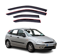 Дефлекторы окон (Ветровики) Ford Focus I седан / хетчбек 5d 1998-2004 (скотч) AV-Tuning