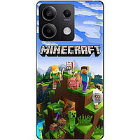 Силіконовий чохол бампер для Xiaomi Redmi Note 13 5G з малюнком Minecraft Майнкрафт