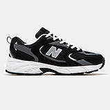 Чоловічі / жіночі кросівки New Balance 530 Black White, унісекс замшеві чорно-білі кросівки нью беленс 530 ню беланс NB 530 нб, фото 3