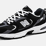Чоловічі / жіночі кросівки New Balance 530 Black White, унісекс замшеві чорно-білі кросівки нью беленс 530 ню беланс NB 530 нб, фото 9