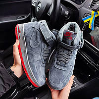 Зимові чоловічі кросівки Nike Air Force 1 grey сірі Отличное качество Размер 41(26см)