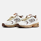 Жіночі кросівки New Balance 530 White Beige Brown, білі шкіряні кросівки нью беленс 530 ню беланс NB 530 нб, фото 2