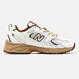 Жіночі кросівки New Balance 530 White Beige Brown, білі шкіряні кросівки нью беленс 530 ню беланс NB 530 нб, фото 3