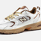 Жіночі кросівки New Balance 530 White Beige Brown, білі шкіряні кросівки нью беленс 530 ню беланс NB 530 нб, фото 9