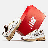 Жіночі кросівки New Balance 530 White Beige Brown, білі шкіряні кросівки нью беленс 530 ню беланс NB 530 нб, фото 4