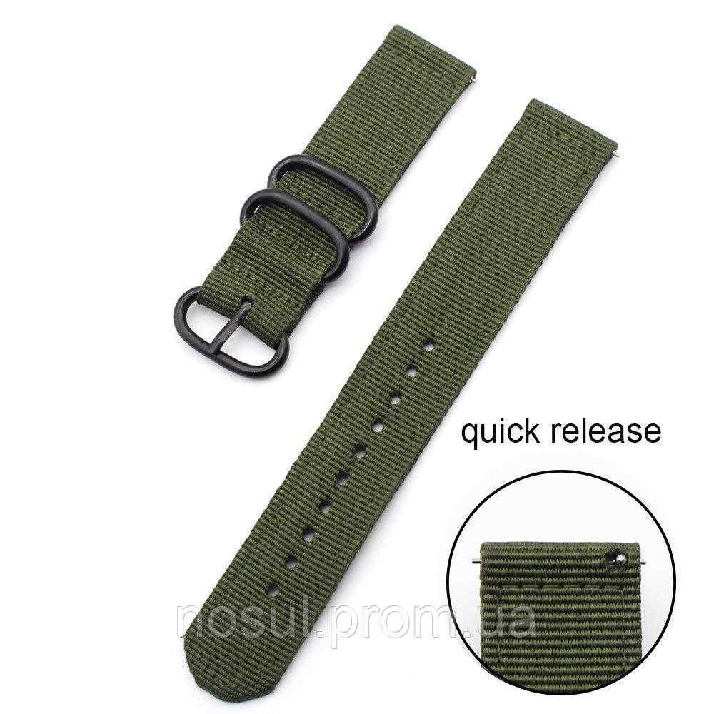 ZULU Military тканевый ремешок 22 мм оливковый зеленый для часов нейлон зулу - фото 5 - id-p1206860630