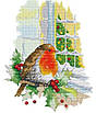 Набір для вишивання за нанесеною на канву схемою "Christmas Redbird at the Window". AIDA 14CT printed, 33*41 см, фото 2