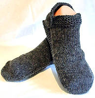 Теплые плотные вязаные ручной работы мужские короткие носки следы тапочки, шерсть, размер 42-44