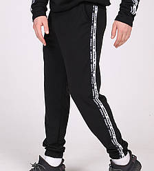 Спортивні штани Adidas чоловічі з лампасами, Адідас чорні XS - 5XL