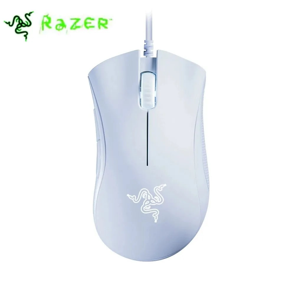 Ігрова мишка Razer Deathadder Essential White провідна 6400dpi та 5 незалежними кнопками для ПК та ноутбука (Біла)