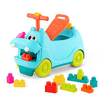 Баттатокаталка Бегемотик Санні з конструктором Battat BX2312Z Locbloc Hippo Rider-On with blocks