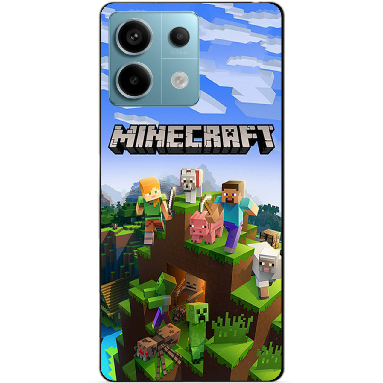 Силіконовий чохол бампер для Xiaomi Redmi Note 13 Pro 5G з малюнком Minecraft Майнкрафт