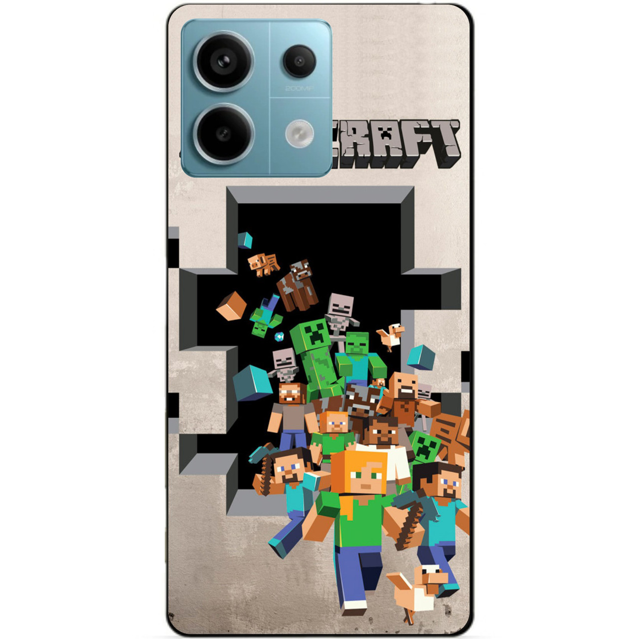 Силіконовий чохол бампер для Xiaomi Redmi Note 13 Pro 5G з картинкою Minecraft Майнкрафт