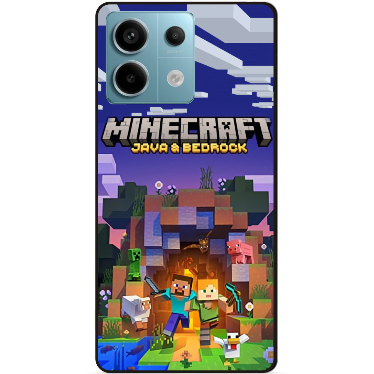 Силіконовий чохол бампер для Xiaomi Redmi Note 13 Pro 5G з картинкою Майнкрафт Minecraft